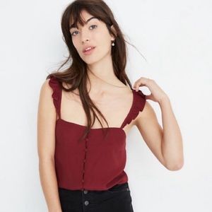 Madewell | ruffle strap tank top  NWT